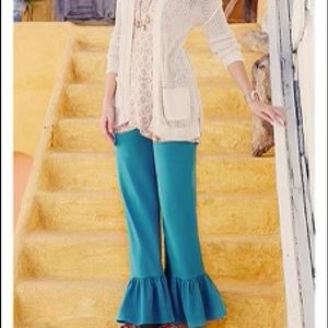 Matilda Jane Women’s Peacock Feather Ruffle Pants